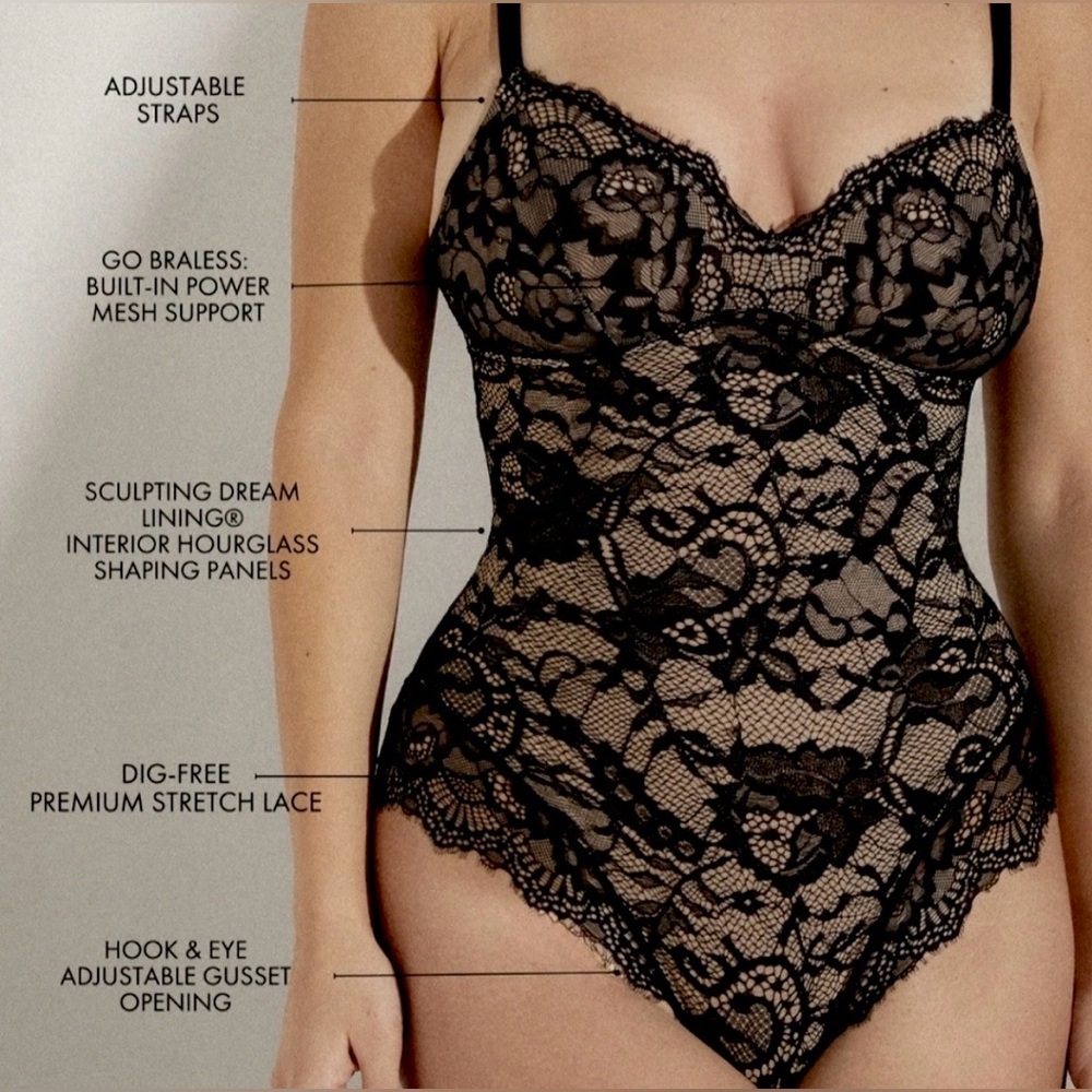 Pinsy Black Lace Plus-Size Medium Shaping Bodysuit
SIZE 2X ⭐️NWT⭐️ - Picture 5 of 12
